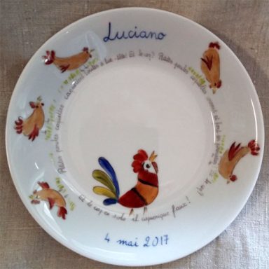 assiette creuse peinte 